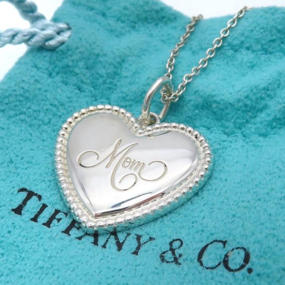 RARE!! LIKE NEW!! Beautiful Tiffany & Co. Sterling Silver Mom Necklace - Picture 1 of 4